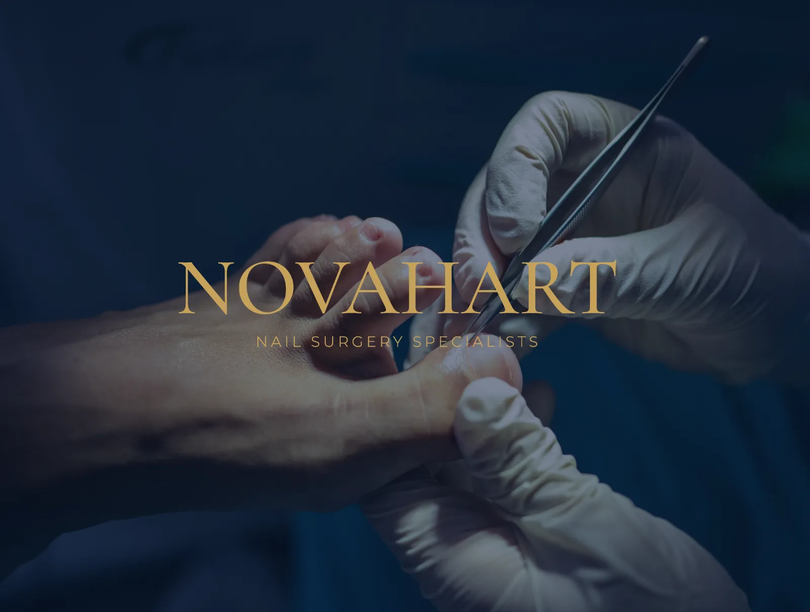 NOVAHART specialist performing precise nail surgery on a toe in a private clinic setting
